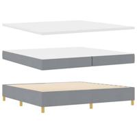 Boxspringbed met matras stof lichtgrijs 200x200 cm - thumbnail