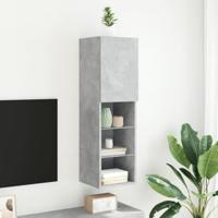 Tv-meubel met LED-verlichting 30,5x30x102 cm betongrijs - thumbnail