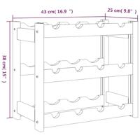 Wijnrek voor 12 flessen massief grenenhout zwart - thumbnail