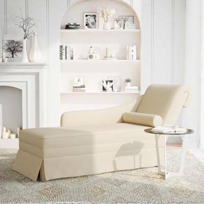 Chaise longue met bolster en rechterarmleuning linnen