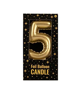 Foil balloon candle gold 5