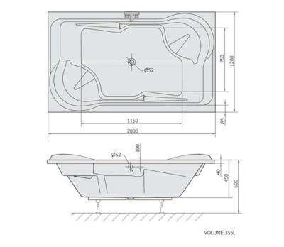 Ligbad Polysan Duo Inbouw 200x120x45 cm Wit Polysan