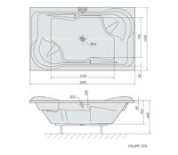 Ligbad Polysan Duo Inbouw 200x120x45 cm Wit Polysan - thumbnail