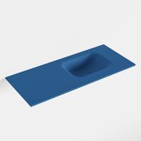 MONDIAZ LEX Jeans solid surface inleg wastafel voor toiletmeubel 70cm. Positie wasbak rechts - thumbnail