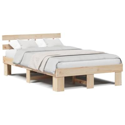 Bedframe met hoofdeinde Bruin 120 x 200 cm Massief grenenhout Bedframe met hoofdeinde Bruin 120 x 200 cm Massief grenenhout