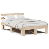 Bedframe met hoofdeinde Bruin 120 x 200 cm Massief grenenhout - thumbnail