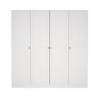 Kledingkast Lynn 4-deurs - wit - 200x196x62 cm - Leen Bakker - thumbnail