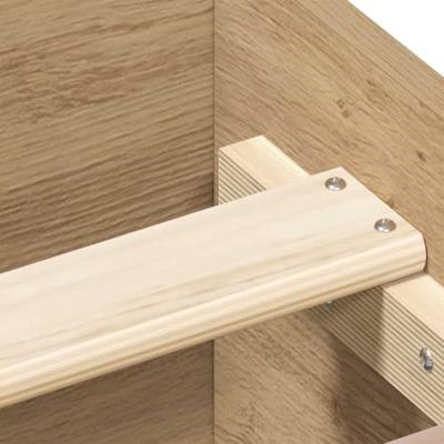 Bedframe zonder matras spaanplaat artisanaal eikenkleurig