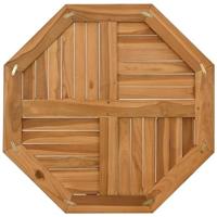 Tafelblad achthoekig 70x70x2,5 cm massief teakhout - thumbnail