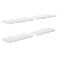 Wandschappen zwevend 4 st 60x23,5x3,8 cm MDF hoogglans wit - thumbnail