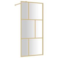 VidaXL Inloopdouchewand transparant 90x195 cm esg-glas goudkleurig - thumbnail