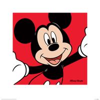 Kunstdruk Mickey Mouse - Red 40x40cm - thumbnail