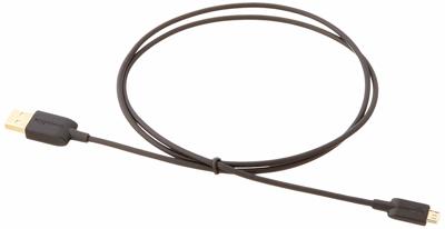 Amazon Basics 7A82V4 aansluitkabel, USB 2.0, USB-A-stekker naar Micro USB B-stekker (1 stuk), 0,9 m, zwart