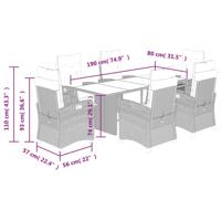 7-delige Tuinset met kussens poly rattan beige - thumbnail