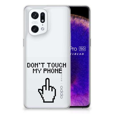 OPPO Find X5 Pro Silicone-hoesje Finger Don't Touch My Phone OPPO Find X5 Pro Silicone-hoesje Finger Don't Touch My Phone