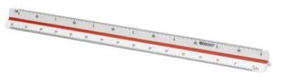 Westcott schaallat, 30 cm, 1:2,5; 1:5, 1:10; 1:20; 1:50 en 1:100