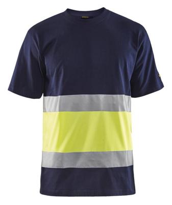 Blåkläder T-Shirt High-Vis 33871030 | Marine/High-Vis Geel | Maat XS - 7330509449240