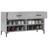 VidaXL Schoenenbank 102x35x55 cm bewerkt hout betongrijs - thumbnail