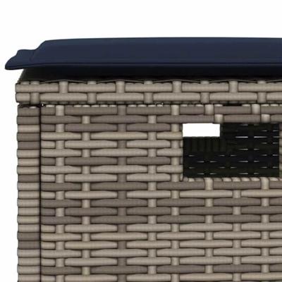 5-delige Tuinset met kussens poly rattan grijs