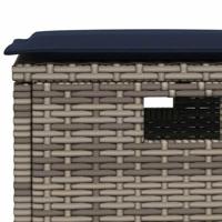 5-delige Tuinset met kussens poly rattan grijs - thumbnail