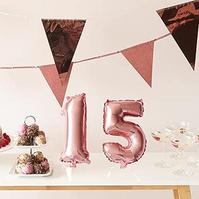 Cijfer Ballon &apos;9&apos; Folie Rosé Goud 36cm