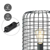 Home sweet home netting tafellamp 26 zwart rooster metaal - thumbnail