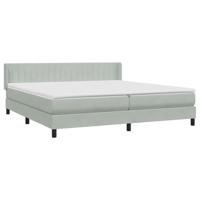 Boxspring met matras fluweel lichtgrijs 180x220 cm - thumbnail