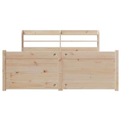 Bedframe met hoofdbord massief grenenhout 135x190 cm