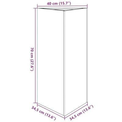 VidaXL Plantenbakken 2 st driehoek 40x34,5x70 cm staal wit VidaXL Plantenbakken 2 st driehoek 40x34,5x70 cm staal wit