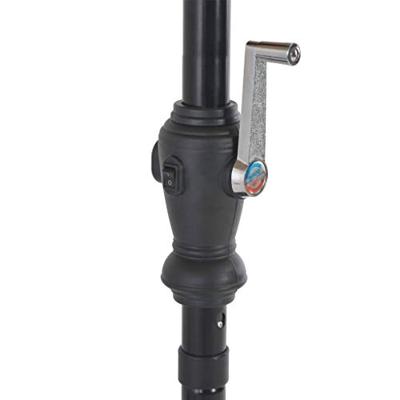 VidaXL Parasol met led-verlichting en stalen paal 300 cm taupe