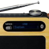 Lenco PDR-040BAMBOOBK Draagbare DAB Radio met FM/DAB+/Bluetooth Klok en Alarmfunctie Bamboe-Zwart - thumbnail