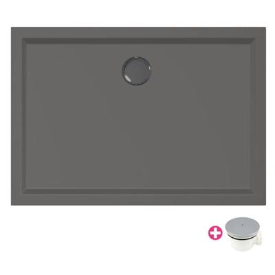 Douchebak Xenz Mariana | 100x70x4 cm | Incl.Afvoersifon-Chroom | Acryl | Rechthoekig | Antraciet mat Douchebak Xenz Mariana | 100x70x4 cm | Incl.Afvoersifon-Chroom | Acryl | Rechthoekig | Antraciet mat