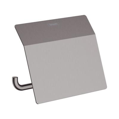 Hansgrohe Toiletrolhouder Met Klep AddStoris Geborsteld Zwart Chroom Hansgrohe Toiletrolhouder Met Klep AddStoris Geborsteld Zwart Chroom