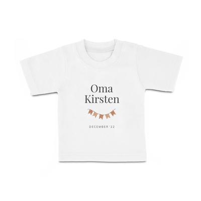 Baby shirt bedrukken - Korte mouw - Wit - 62/68