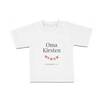 Baby shirt bedrukken - Korte mouw - Wit - 62/68 - thumbnail