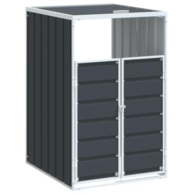 Containerberging voor 1 container 72x81x115 cm staal antraciet - thumbnail
