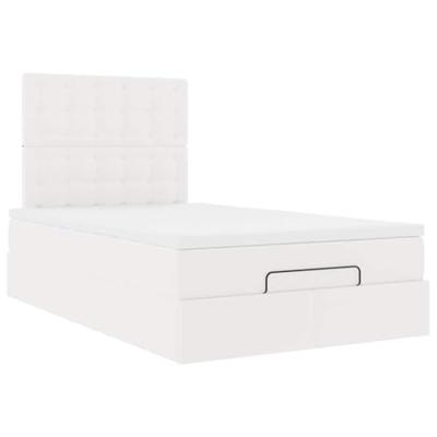 Ottoman bed met matras en LED's 120x190 cm kunstleer wit