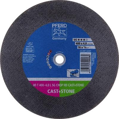 PFERD TOOLS 80 T 400-4,0 L SG CHOP HD CAST+STONE/25,4 66624083 Doorslijpschijf recht 400 mm 10 stuk(s) Aluminium, Gietijzer, Kunststof, Steen, Non-ferrometaal PFERD TOOLS 80 T 400-4,0 L SG CHOP HD CAST+STONE/25,4 66624083 Doorslijpschijf recht 400 mm 10 stuk(s) Aluminium, Gietijzer, Kunststof, Steen, Non-ferrometaal