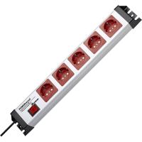 Kopp 227720019 Overspanningsveilige stekkerdoos 5-voudig Grijs, Zwart, Rood Randaarde stekker 1 stuk(s) - thumbnail