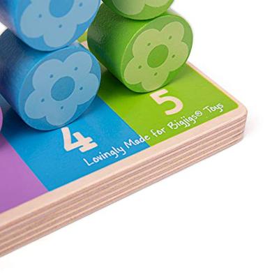 Bigjigs houten stapelspel bloemen, 16dlg.