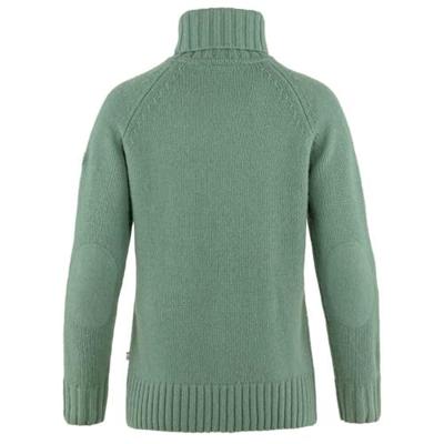 Fjallraven Övik Cable Knit Roller Neck Dames Trui Patina Green L