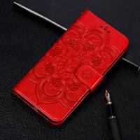 Mandala reliëf patroon horizontale Flip lederen case voor iPhone 11 Pro met houder & kaartsleuven & portemonnee & foto frame & Lanyard (rood) - thumbnail
