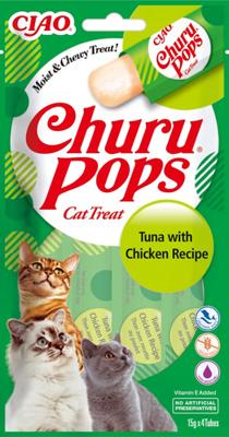 INABA Churu Pops Tonijn met Kip - Kattensnoepje - 4x15 g