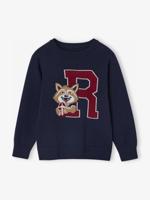 Jacquard trui voor jongens marineblauw - thumbnail