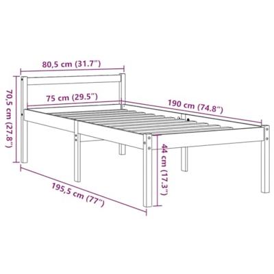 Seniorenbed massief grenenhout wasbruin 75x190 cm