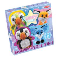 Tactic Lumo Stars 4 in 1 Vormpuzzel (Papegaaiduikers & Vossen) - thumbnail