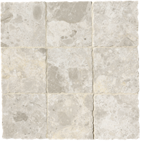 Nativa White macro mosaico zijde glans anticato 10x10 op net - thumbnail