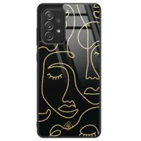 Samsung Galaxy A52 glazen hardcase - Abstract faces - thumbnail