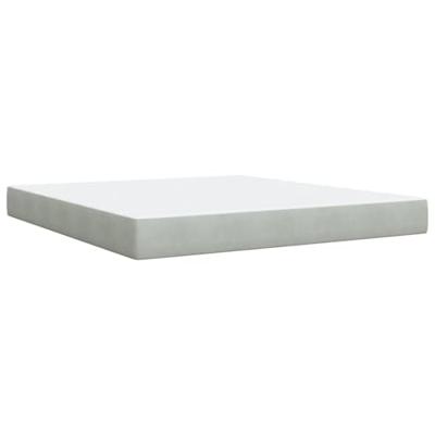 Boxspring met matras fluweel lichtgrijs 180x200 cm