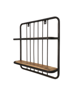 HSM Collection wandplank Linos - naturel/zwart - 50x50x12 cm - Leen Bakker - thumbnail